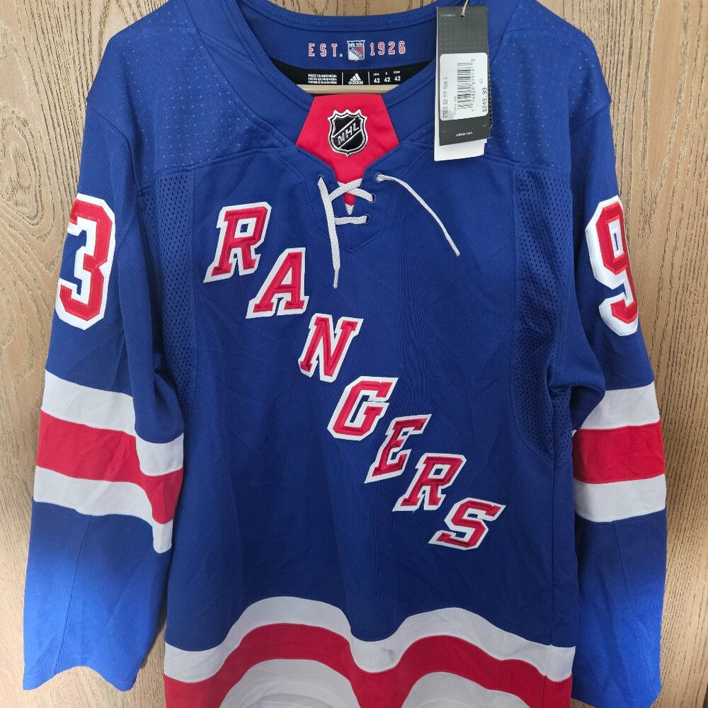 NWT Adidas NY Rangers Authentic Player Jersey XS Mika Zibanejad $250 MSRP